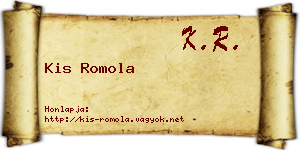 Kis Romola névjegykártya